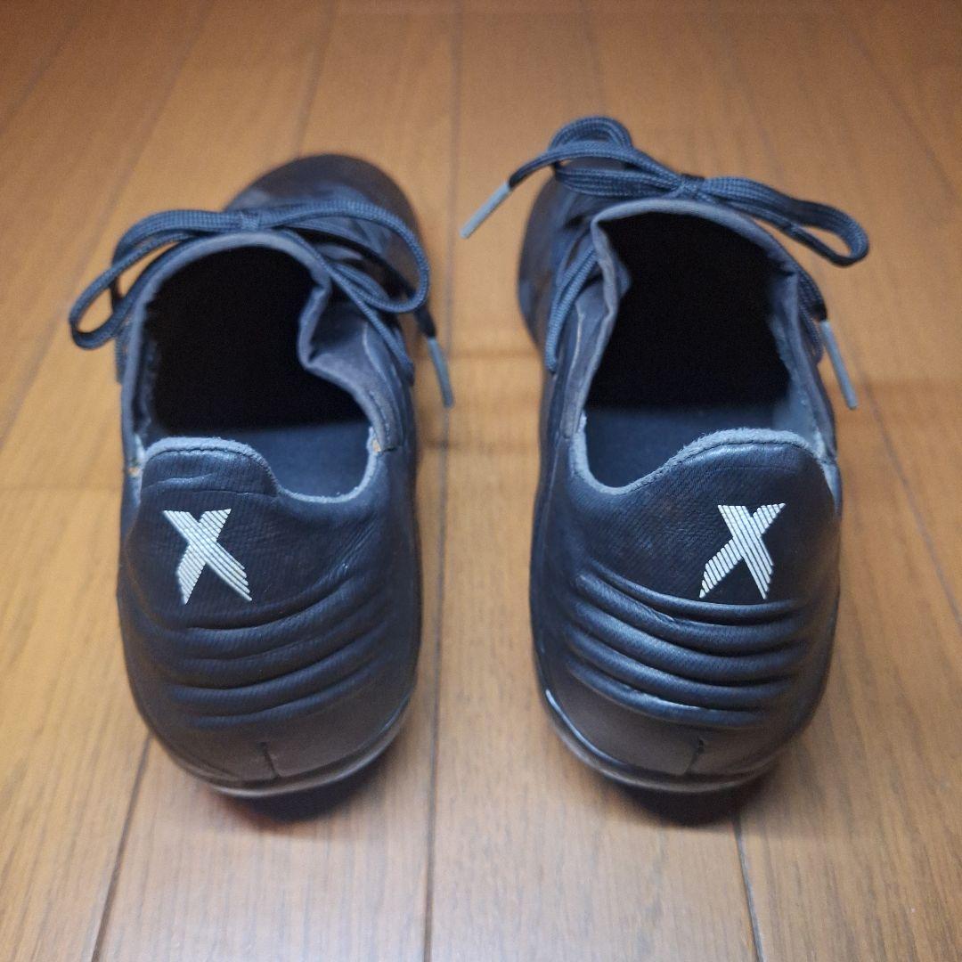 adidas　エックス　サッカー　スパイク　黒　25cm