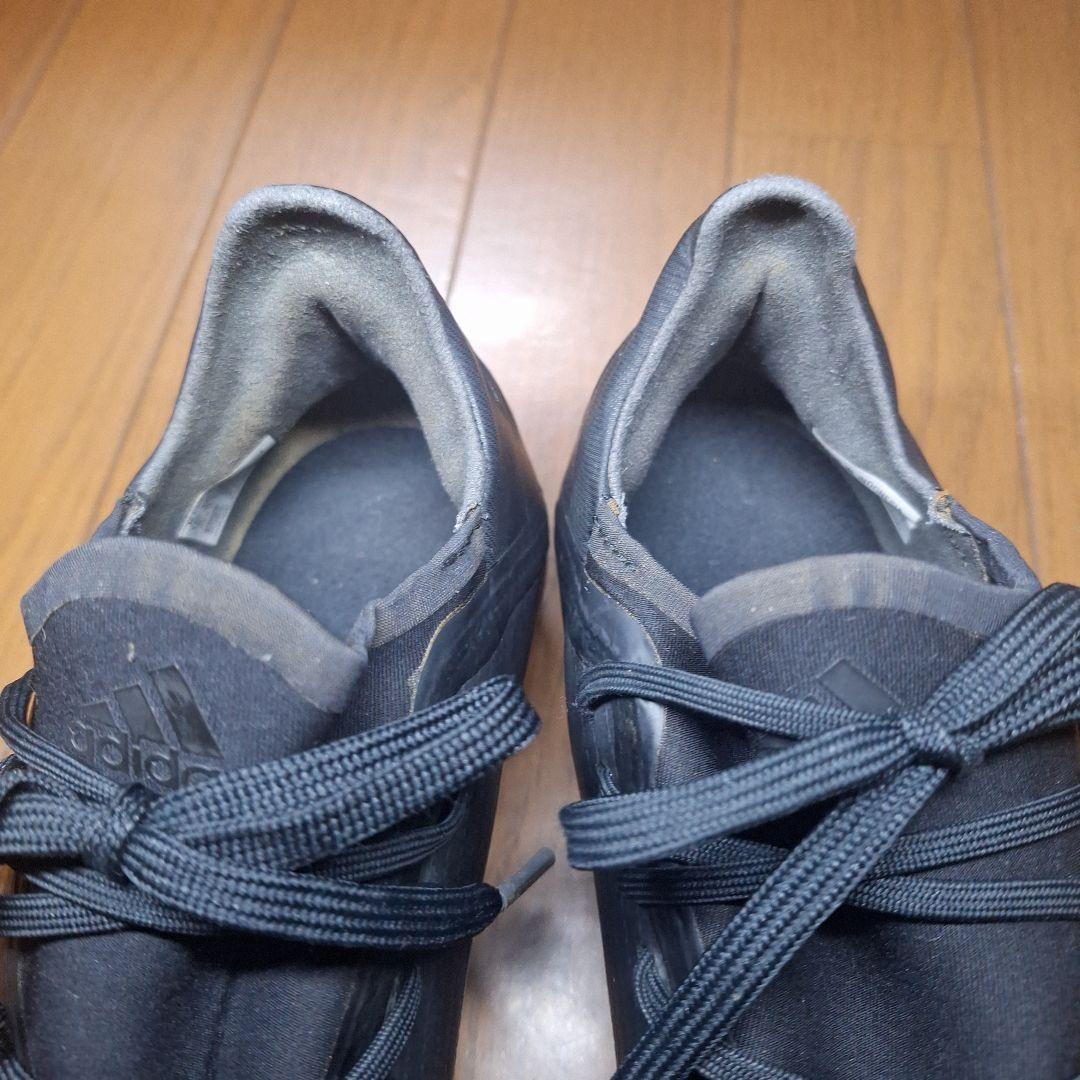 adidas　エックス　サッカー　スパイク　黒　25cm