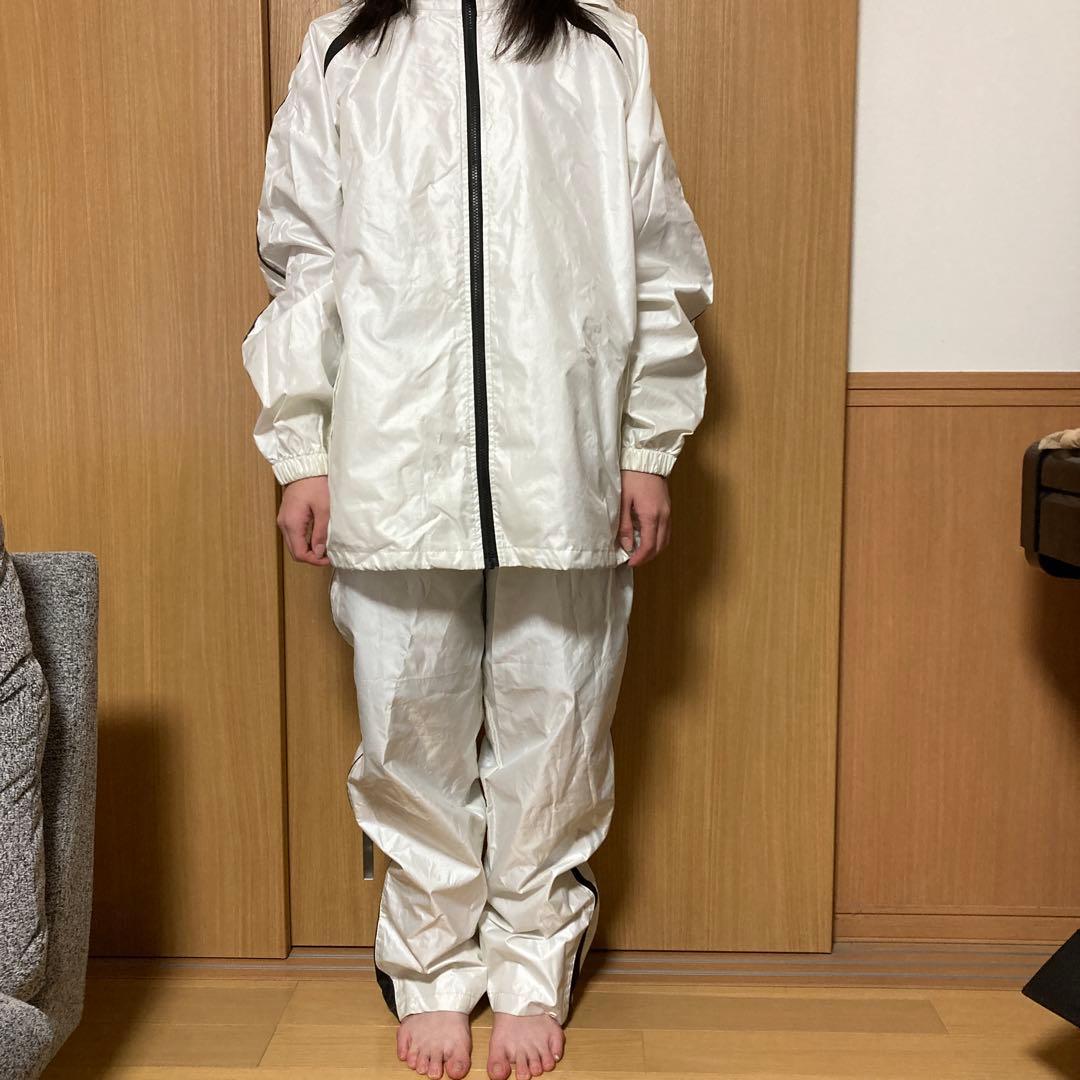 学生通学用　ホワイト　レインコート　L