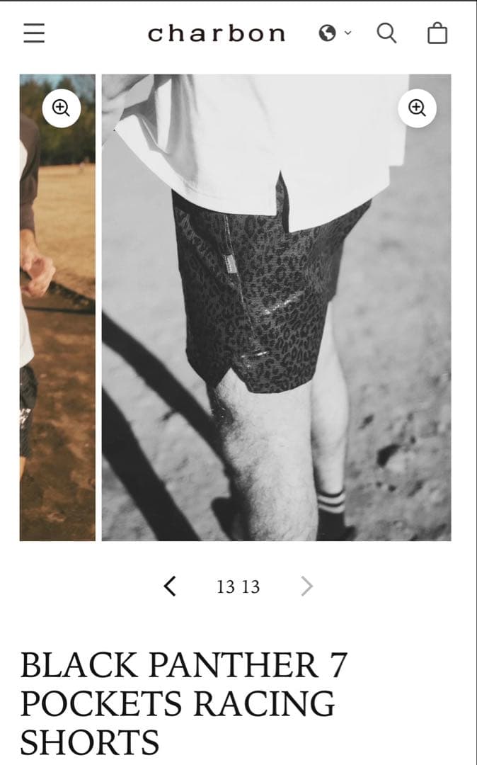 ウォーキング・ランニングウェア Charbon PANTHER 7 POCKETS SHORTS black