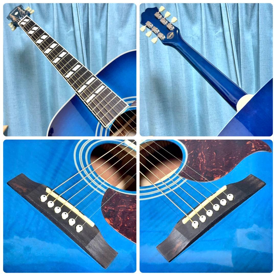 【牛骨】 Epiphone！ハミングバードアーティスト青【弾き易く調整☆新品弦】