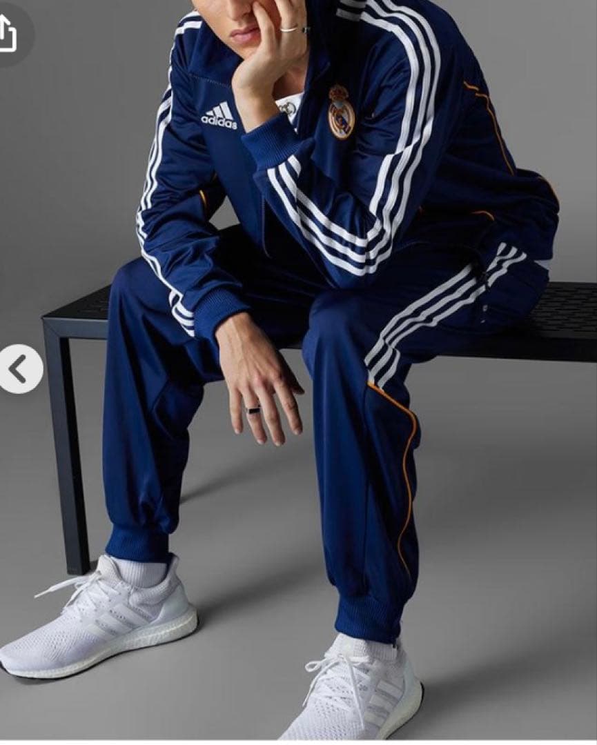 adidasレアル・マドリード トラックパンツ JON55(ダークブルー) S