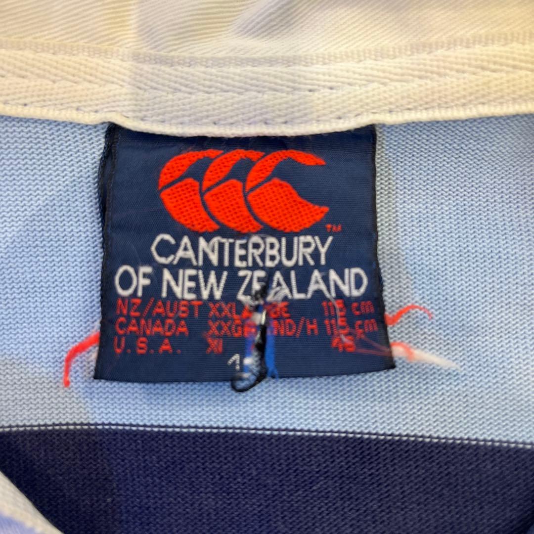2000円引 Canterbury ラガーシャツ 青/白　ビンテージ