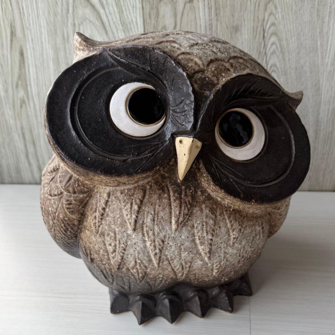 フクロウ 置物 オブジェ 信楽焼 国産品 日本製 陶器製 家具 高品質 縁起物