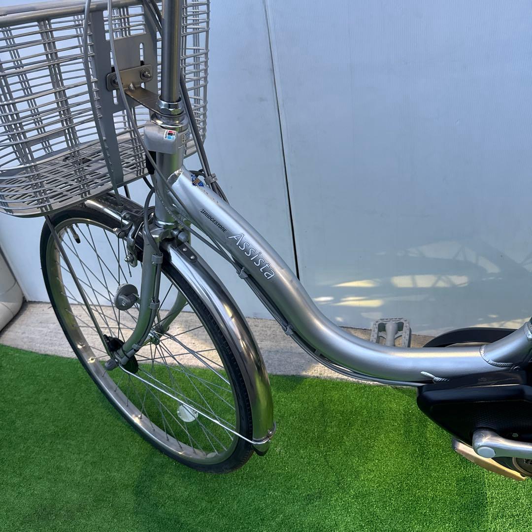 ブリヂストン電動アシスト自転車24インチ シルバー