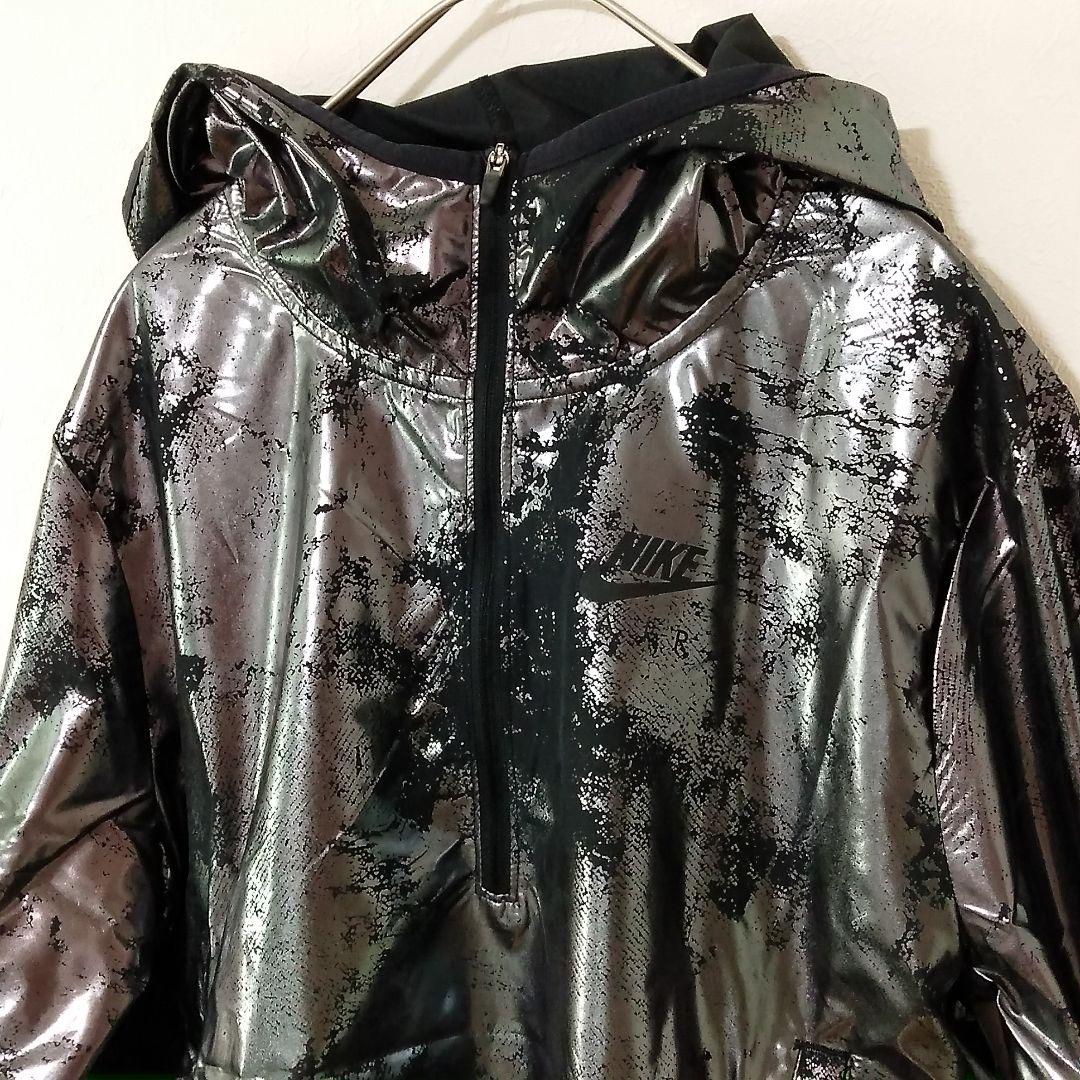 新品☆NIKEナイキ　AIRパーカーブルゾン ☆キラキラ☆　黒×シルバー　S