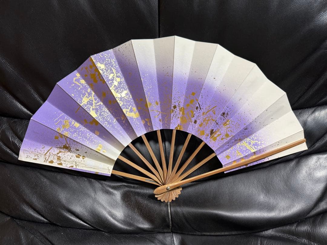 扇子　29cm 金　鶴　松　飾り扇　飾舞扇　舞扇子　舞踊　着物　和装　小物