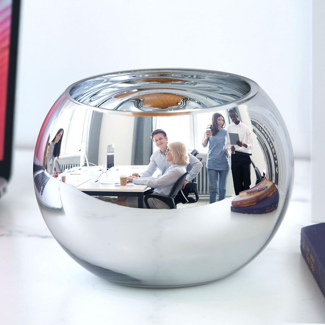 360° ビュー装飾ミラー ガラスキャンディディッシュデスクミラー シルバー