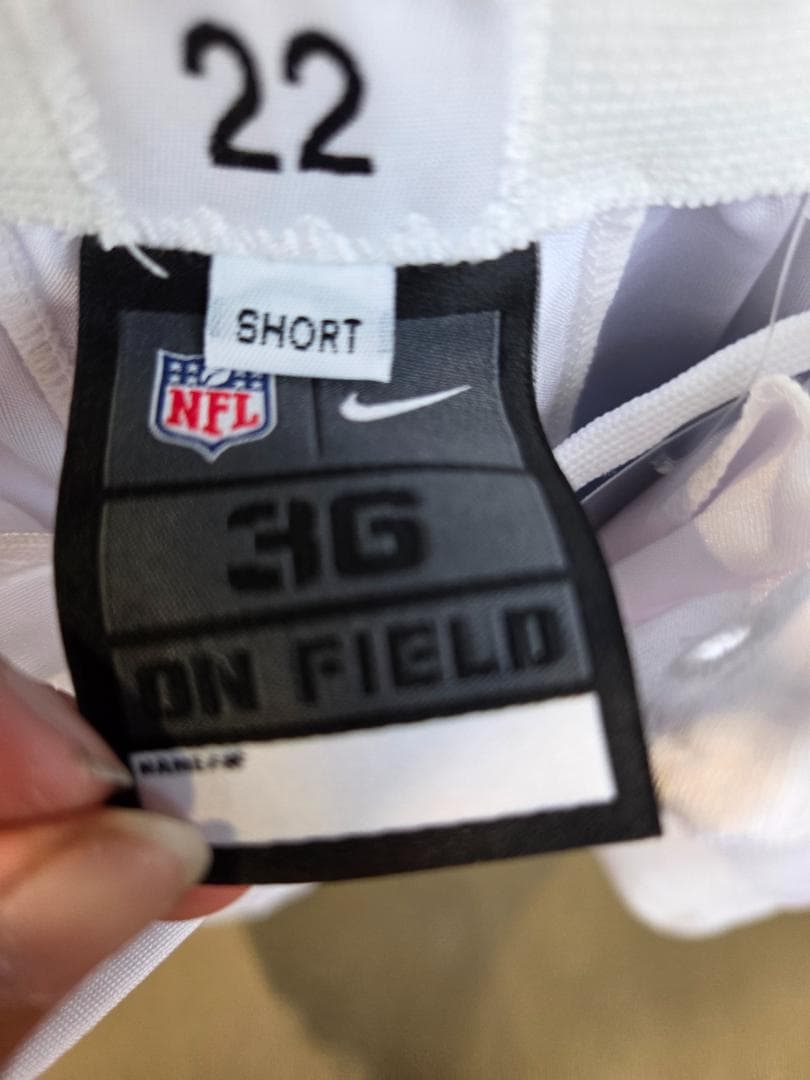 NIKE NFL ゲームパンツ 白 ネイビーライン 36 SHORT #22