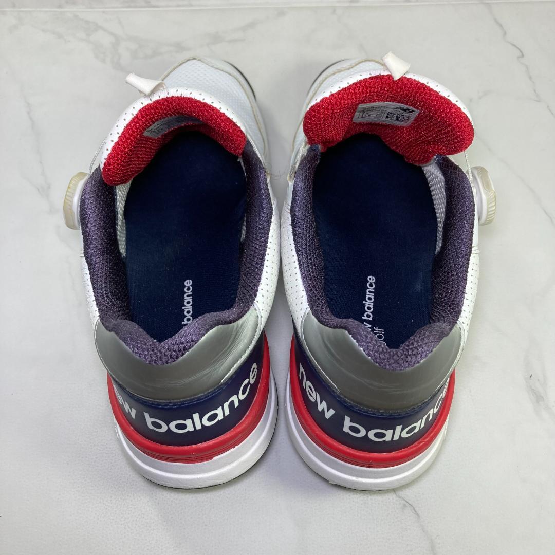 【美品】new balance ゴルフシューズ 26.0㎝ 白/紺/赤