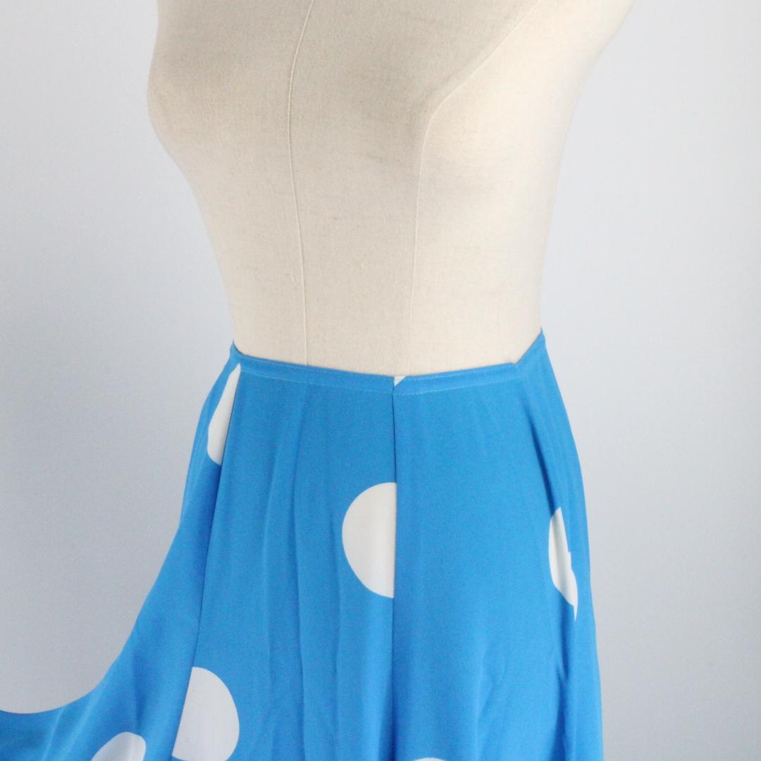【美品 フラメンコ衣装】スカイブルー×水玉 HERMOSAIBERIA ファルダ