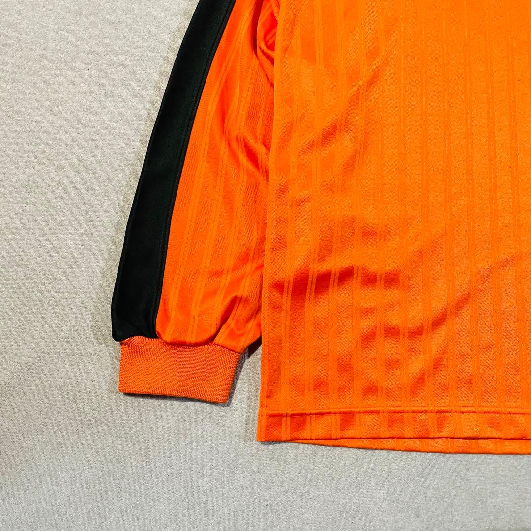 【00s】NIKE製 長袖サッカーシャツ/オレンジ/黒/Lサイズ　TEAMタグ