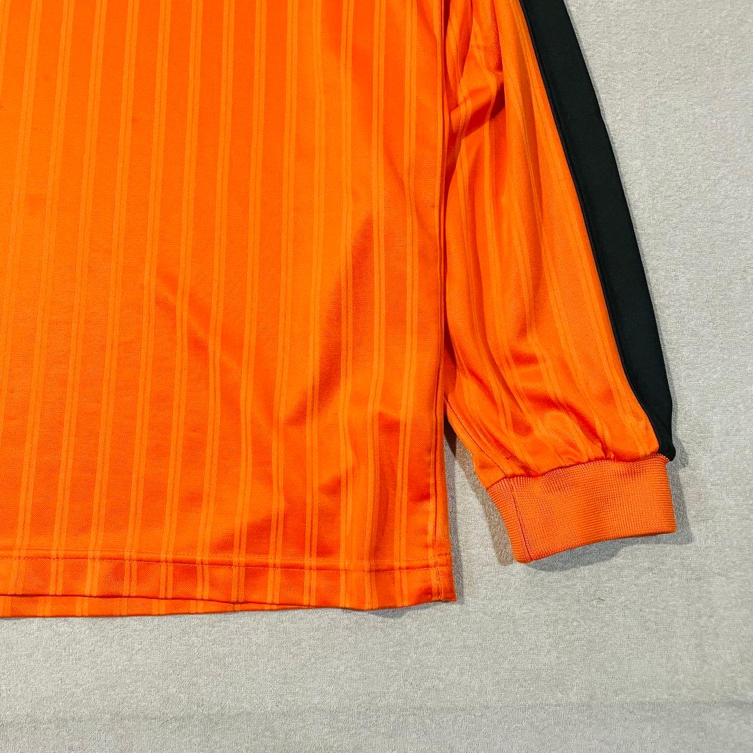 【00s】NIKE製 長袖サッカーシャツ/オレンジ/黒/Lサイズ　TEAMタグ