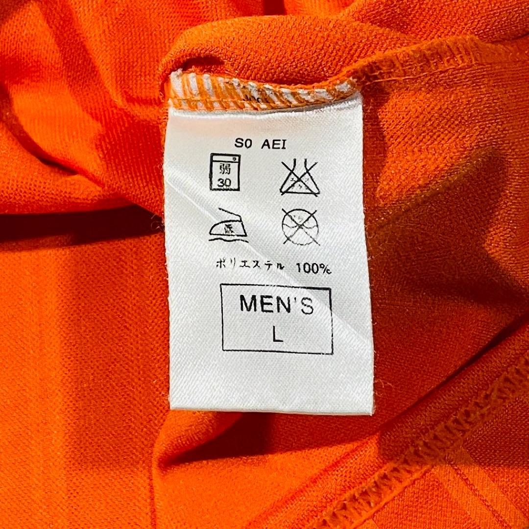 【00s】NIKE製 長袖サッカーシャツ/オレンジ/黒/Lサイズ　TEAMタグ