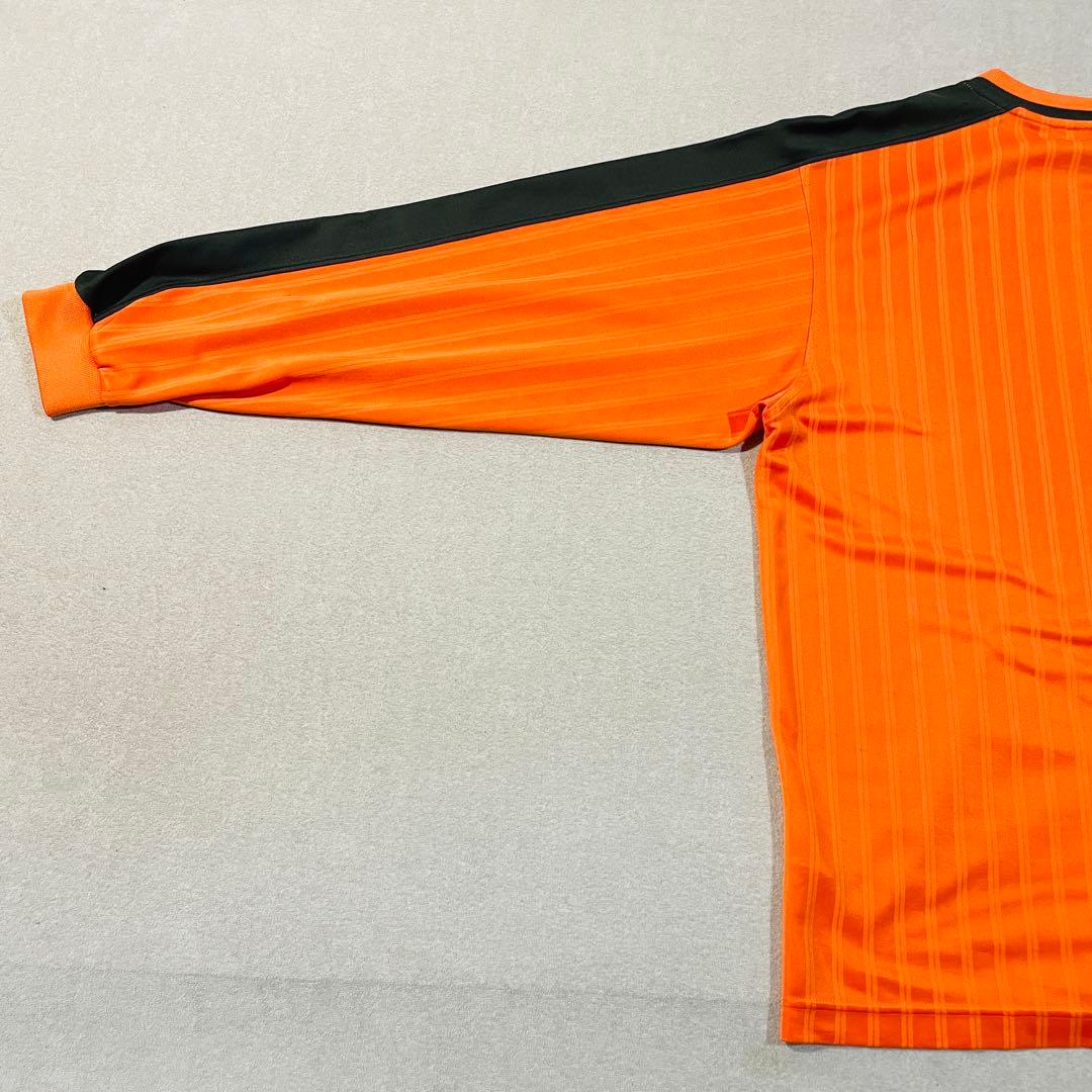 【00s】NIKE製 長袖サッカーシャツ/オレンジ/黒/Lサイズ　TEAMタグ