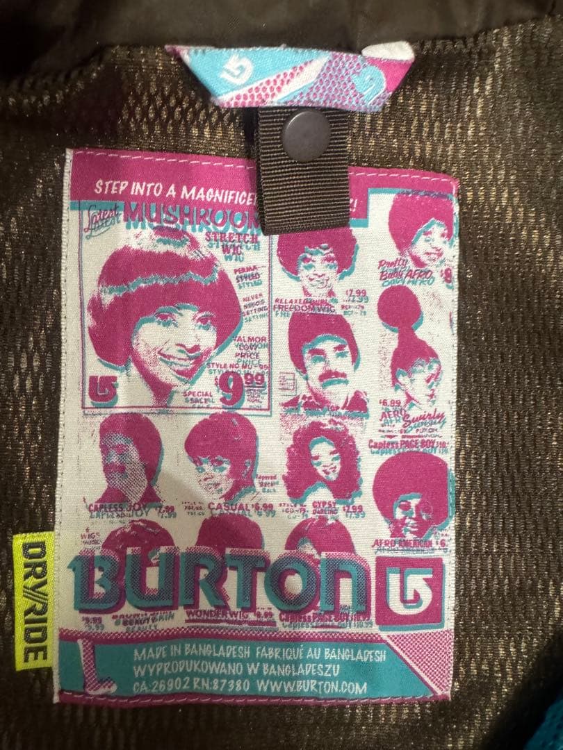 Burtonバートンスノーボードジャケットパーカーフード水色チェック