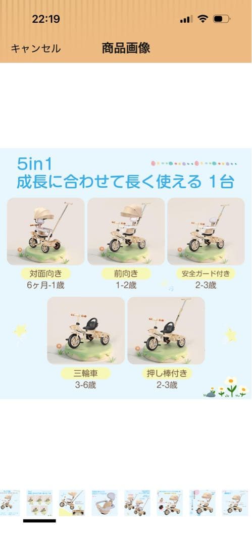 5in1 ベージュ 三輪車