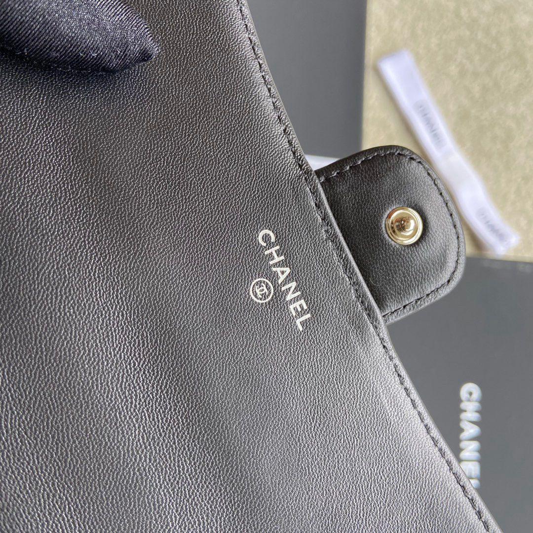 CHANEL ブラック レザー 長財布