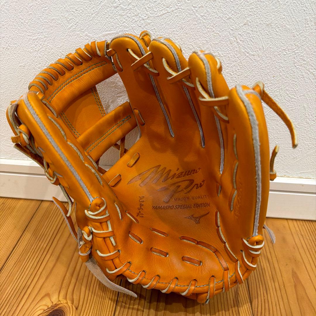 店舗別注グローブ　Mizuno Pro 硬式野球グローブ サイズ9 オレンジ