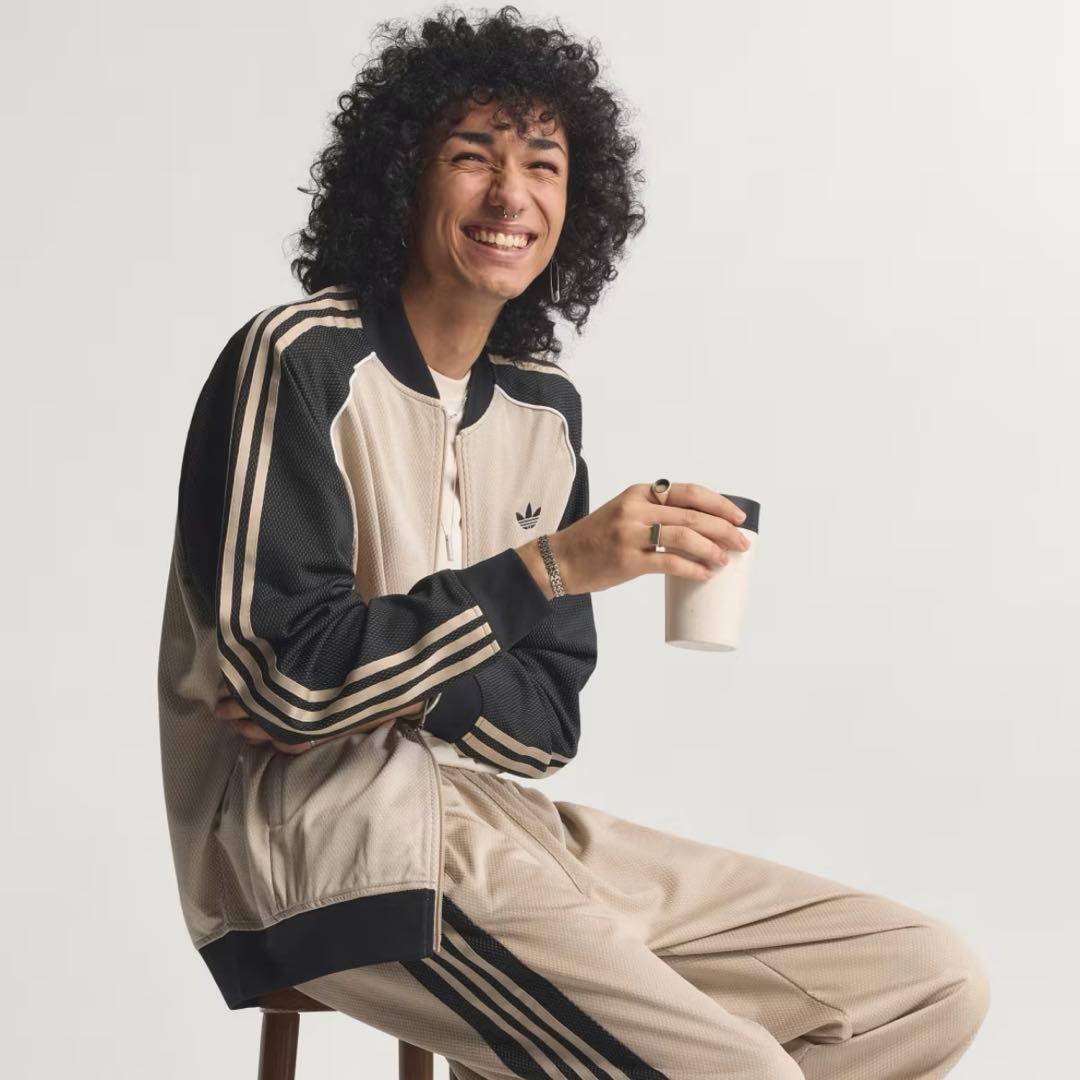 adidas 藤井風さん着用 ルーズ メッシュ トラックトップ/パンツ セット