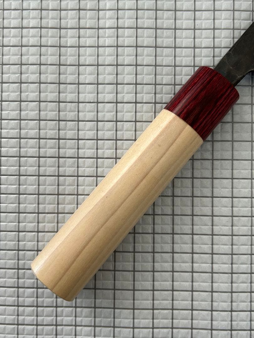 包丁 菜切包丁 菜切 ダマスカス 安来鋼青紙２号 165mm 黒打ち 朴丸柄