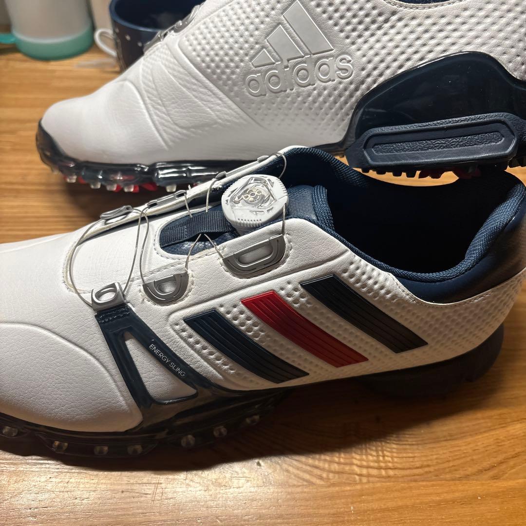 adidas ゴルフシューズ ホワイト スパイク付き