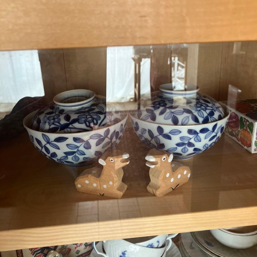 京都　清水焼　蓋付お茶碗　2客