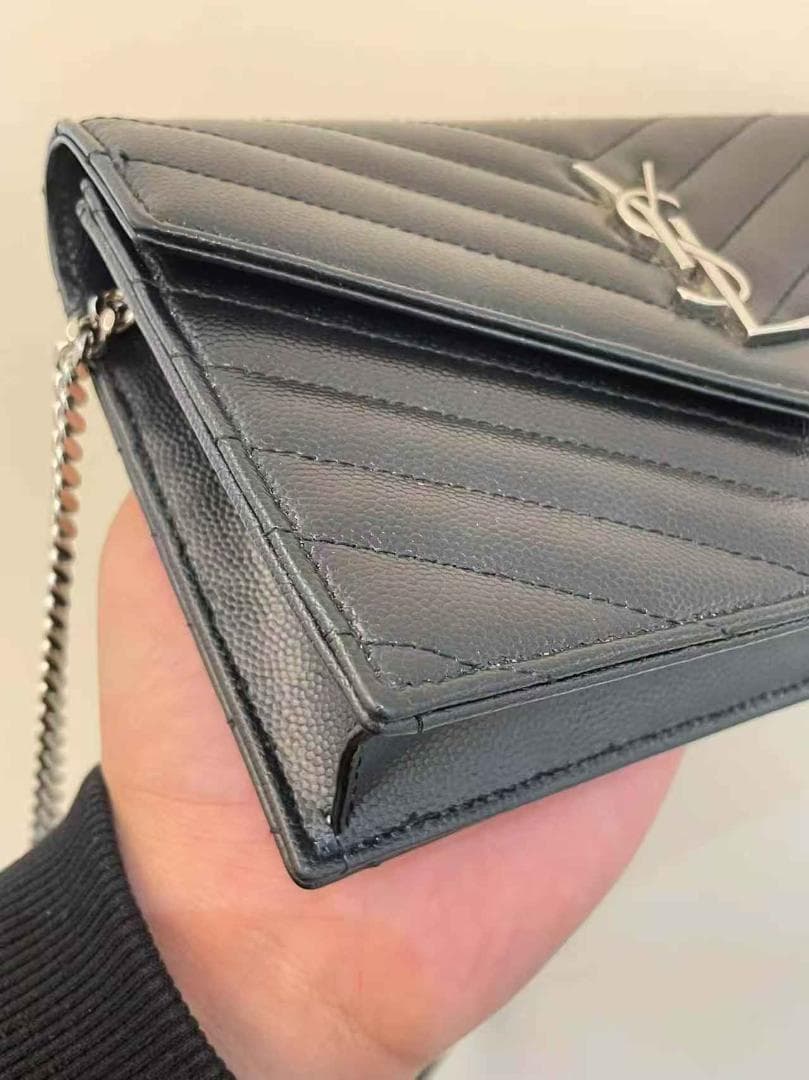 YSL ブラック キルティング ショルダーバッグ~~~ レザー