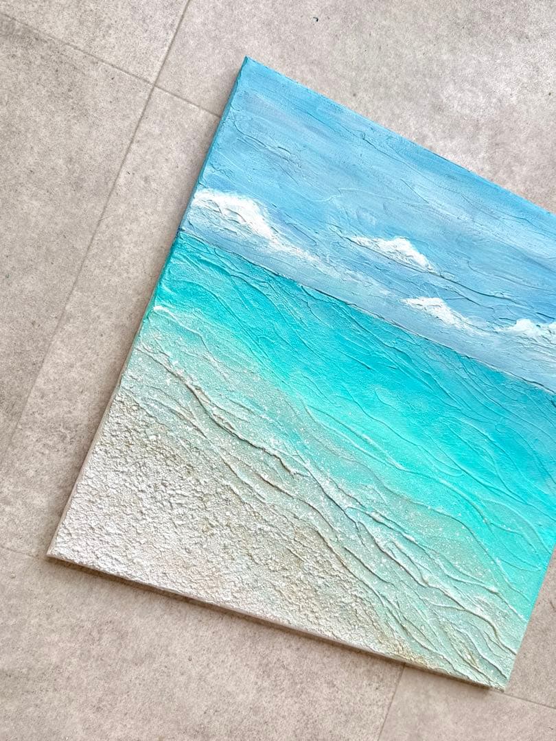 アクリル画テクスチャーアートno.11抽象画キャンバスアートパネル海の絵画