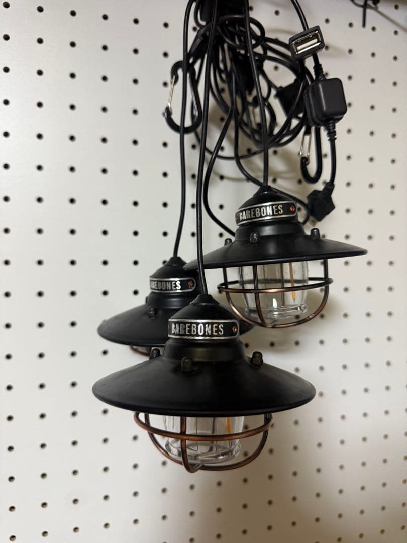 ベアボーンズ ３連 LED ランタン アンティークブロンズ 黒