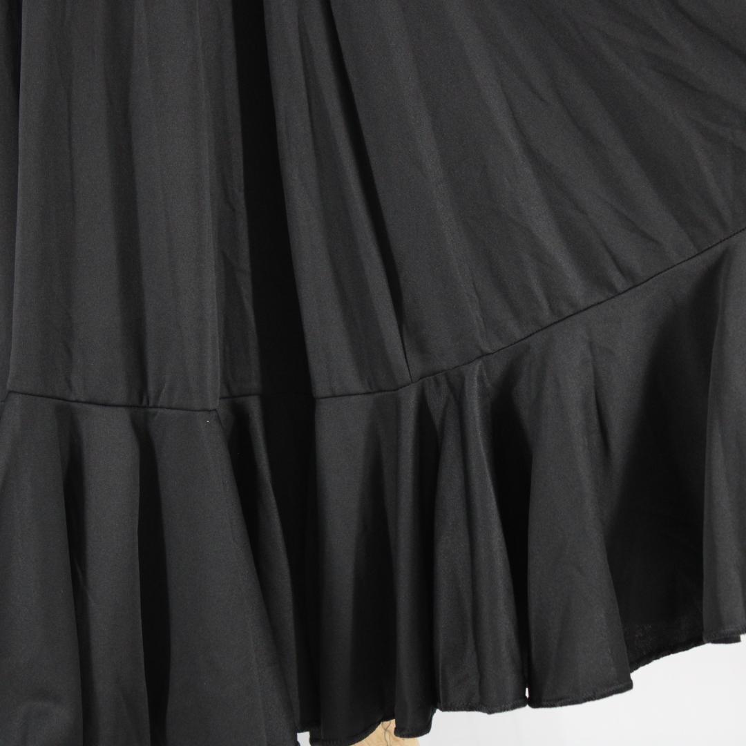 【美品 フラメンコ衣装】ブラック menkes ファルダ スカート 黒 ボランテ