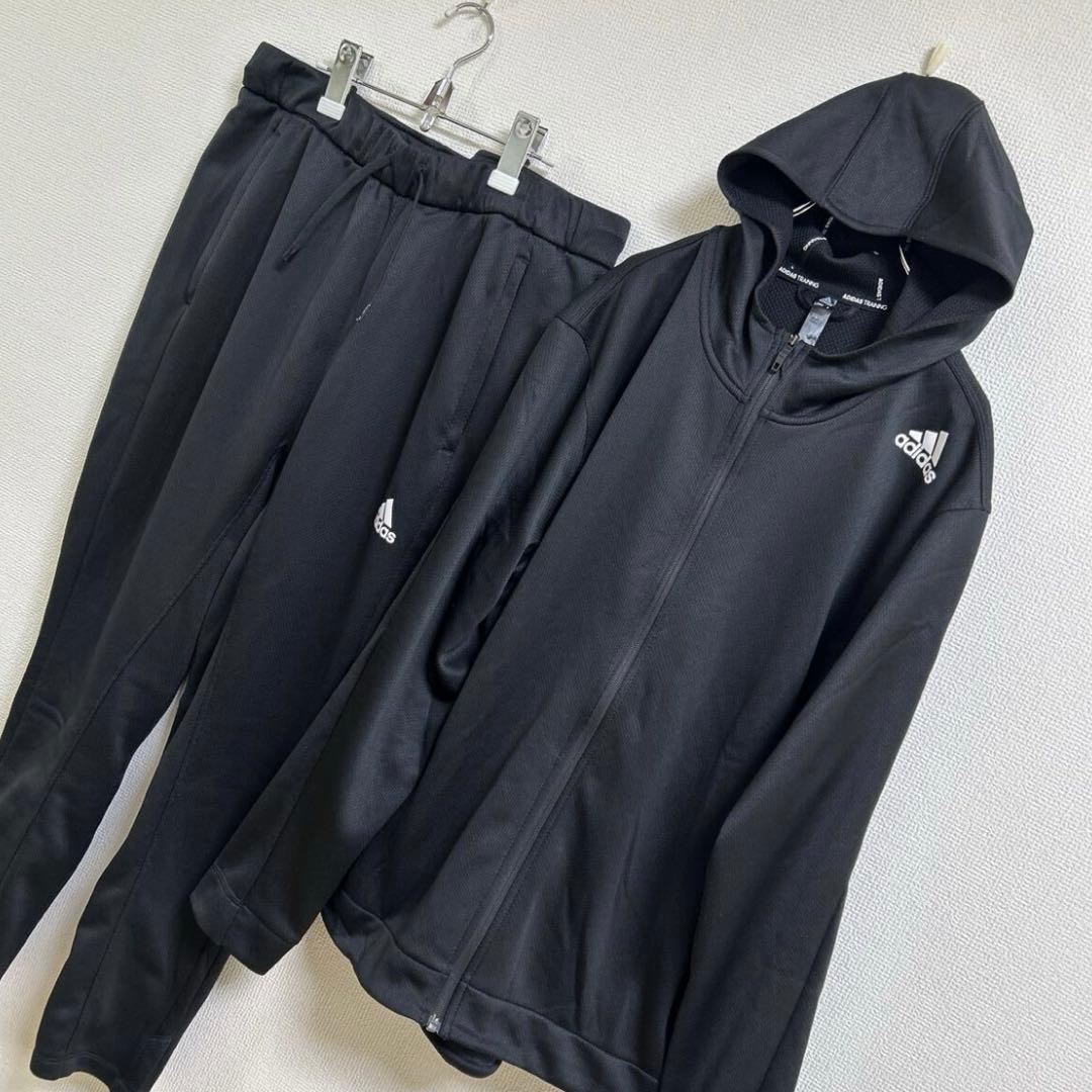 美品 アディダス ジャージ 上下セット　XO〜2XO ブラック　ジップアップ3L