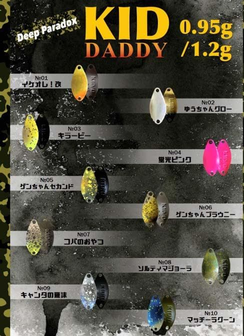 ディープパラドックス　キッドダディ　KID 0.95g　全色（10枚）セット