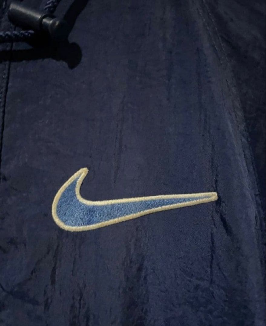 【大人気90年NIKE銀タグ】kids用・ビックスウッシュ紺色ベンチコートS