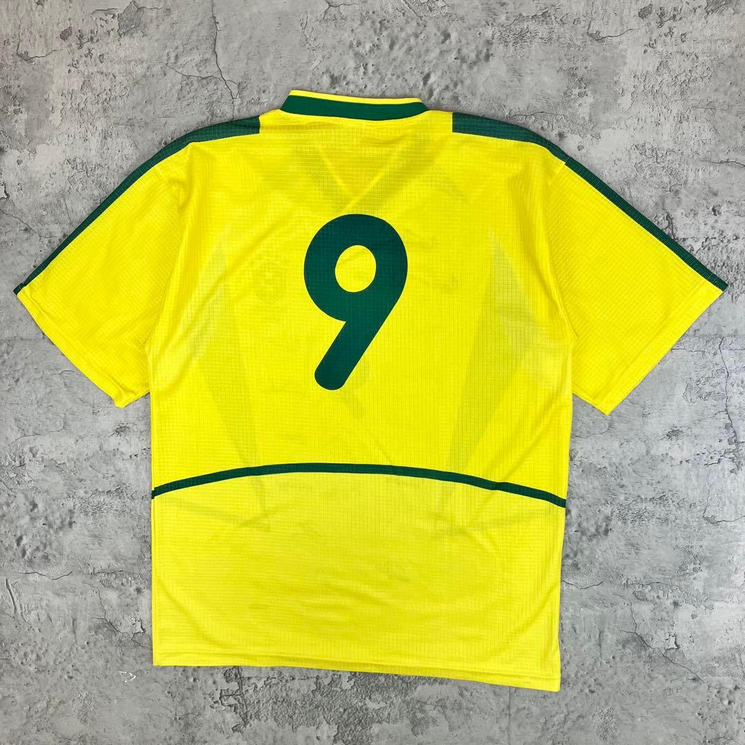 サッカーブラジル代表 #9 スーベニア ゲームシャツ 古着 プリントサイン L