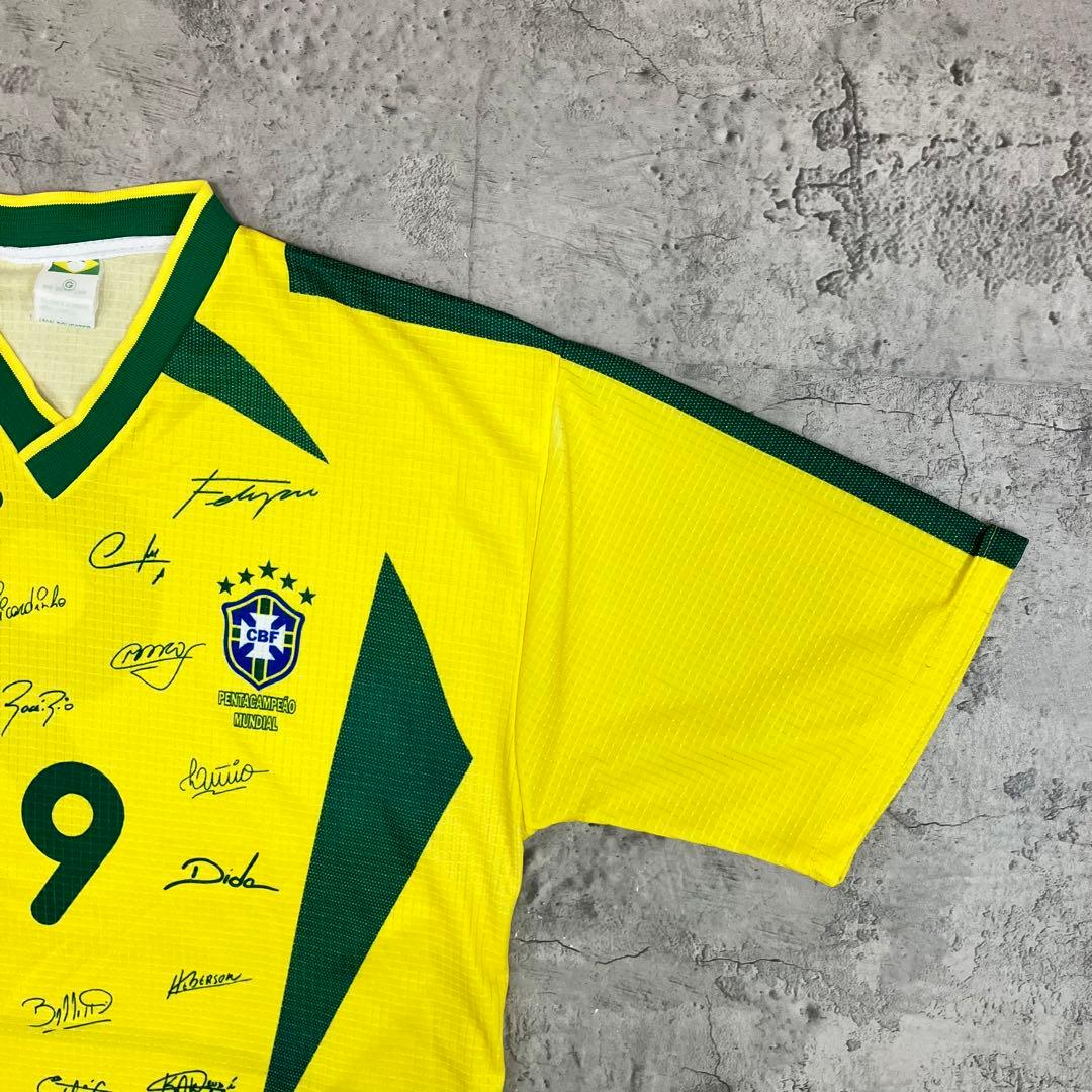 サッカーブラジル代表 #9 スーベニア ゲームシャツ 古着 プリントサイン L