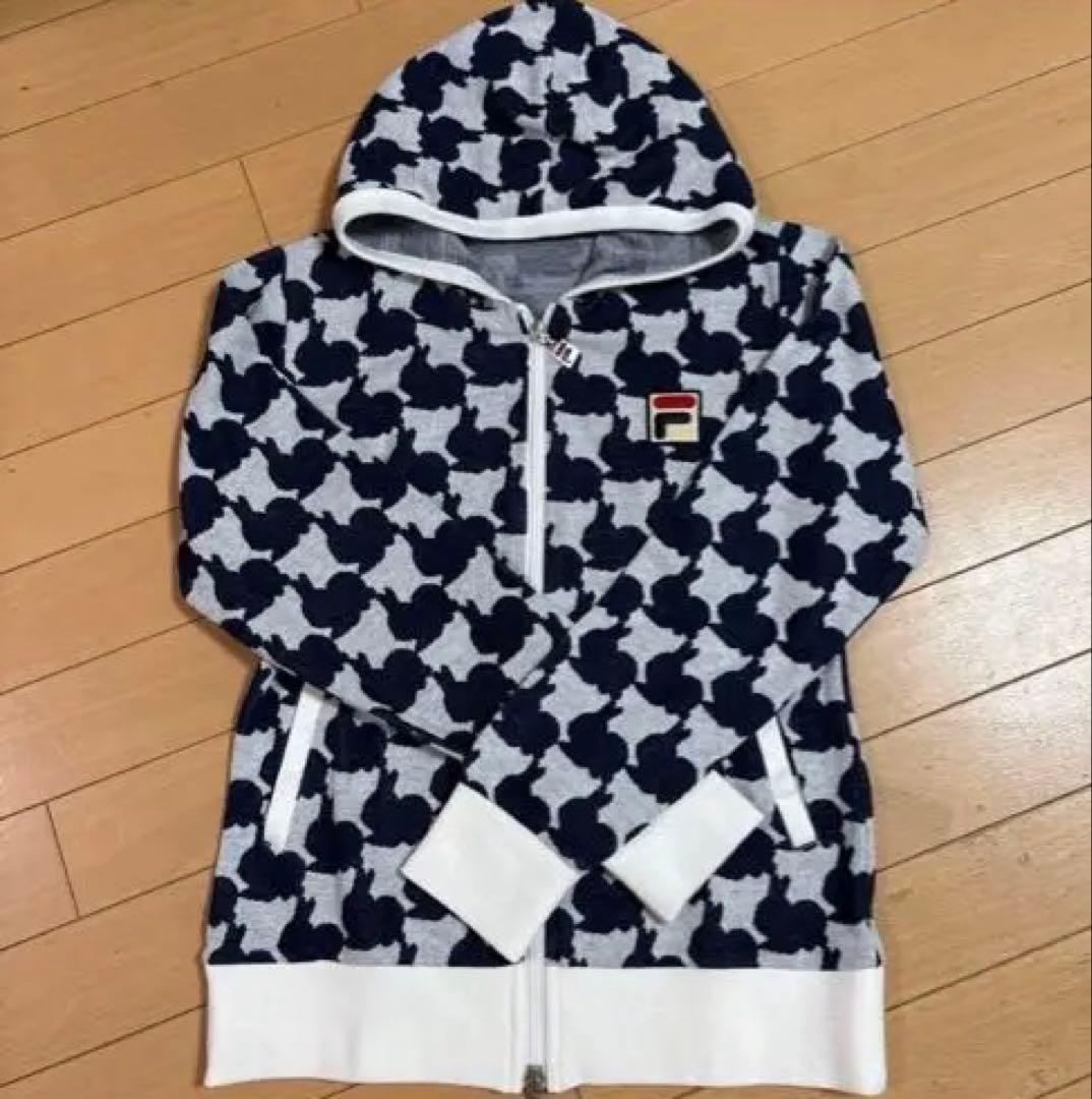 FILA フィラ　うさぎ柄 フード付きジャケットとスコート　M ウサギ　ネイビー