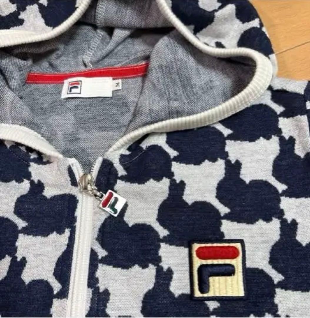 FILA フィラ　うさぎ柄 フード付きジャケットとスコート　M ウサギ　ネイビー