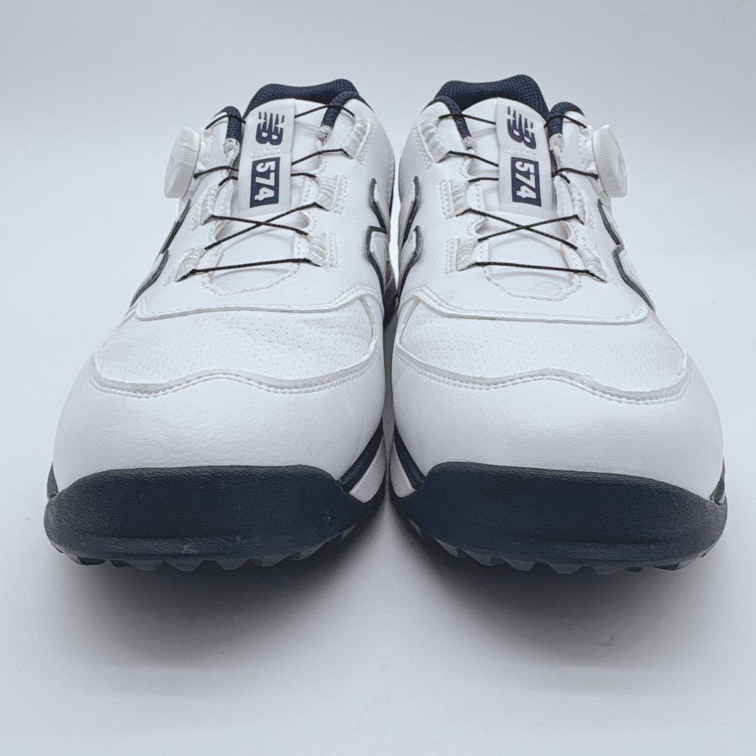 極美品✨ New Balance 574 ゴルフシューズ ホワイト/ネイビー