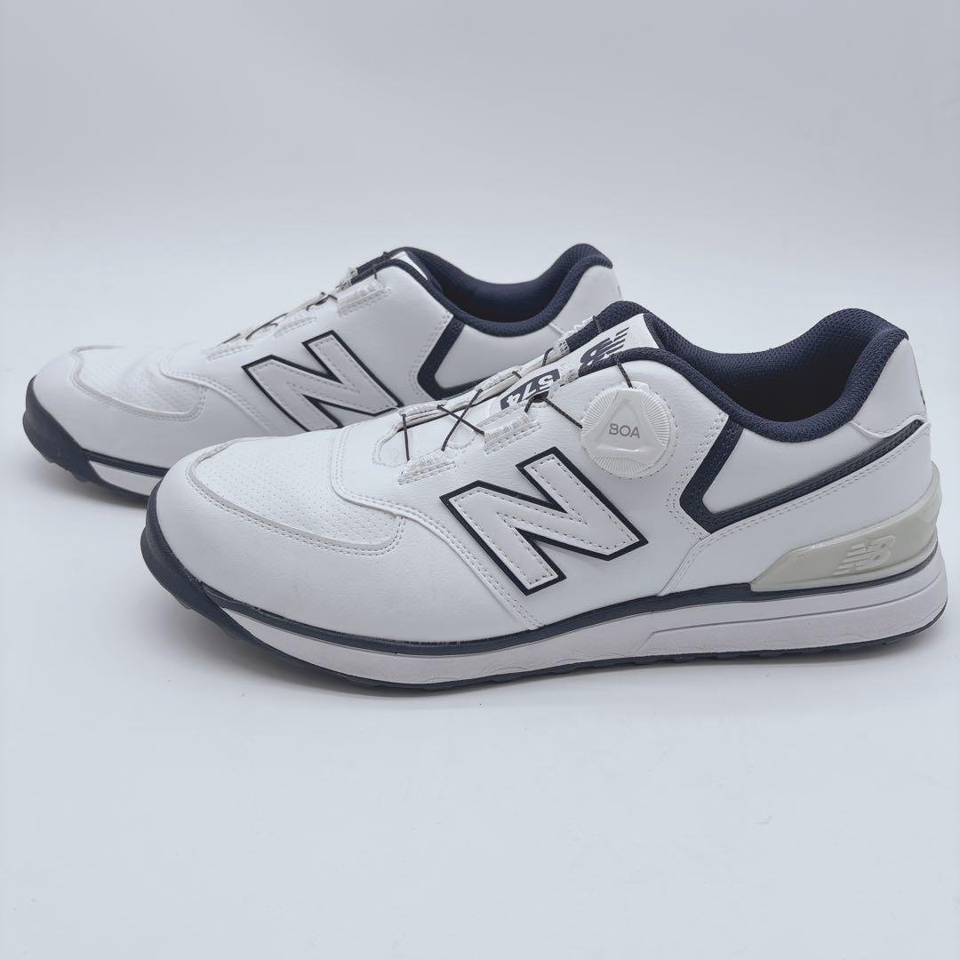 極美品✨ New Balance 574 ゴルフシューズ ホワイト/ネイビー