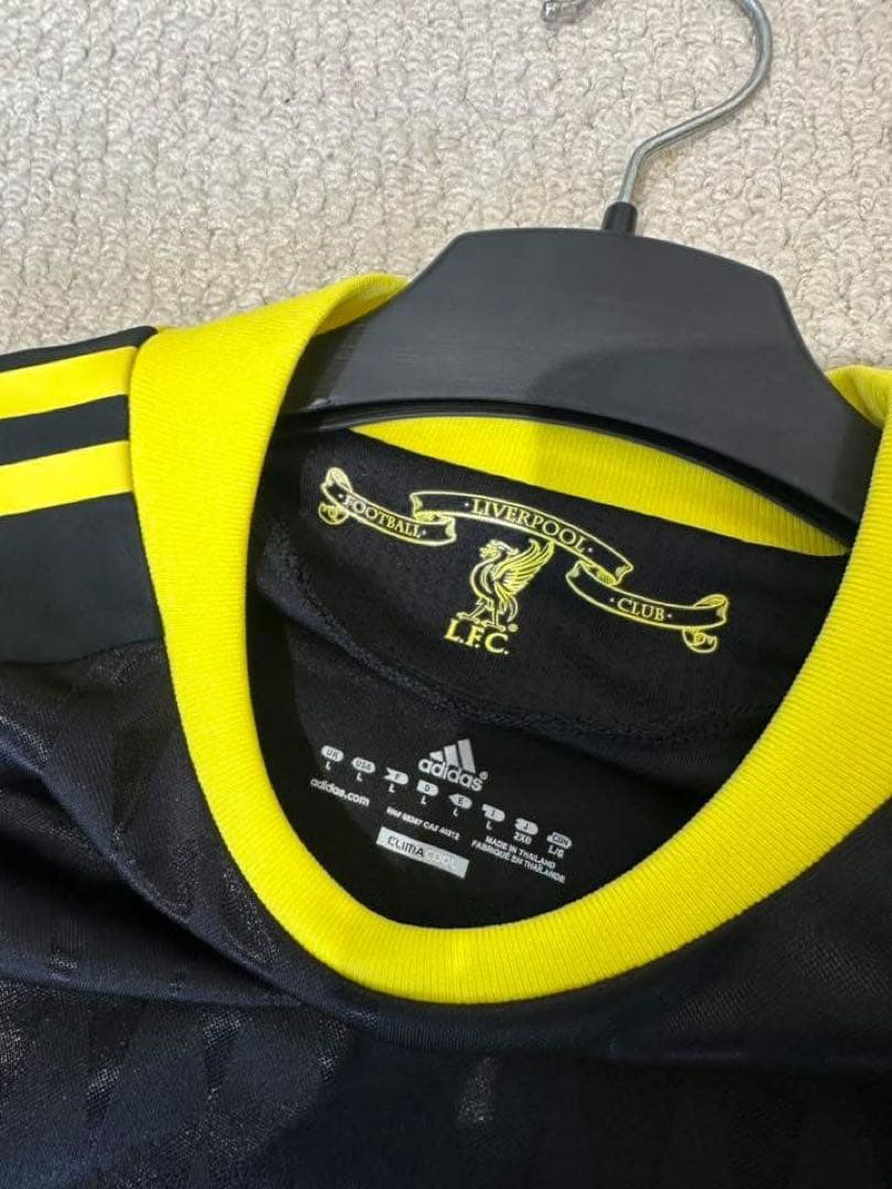 リバプール adidas 長袖シャツ L 黒/黄色