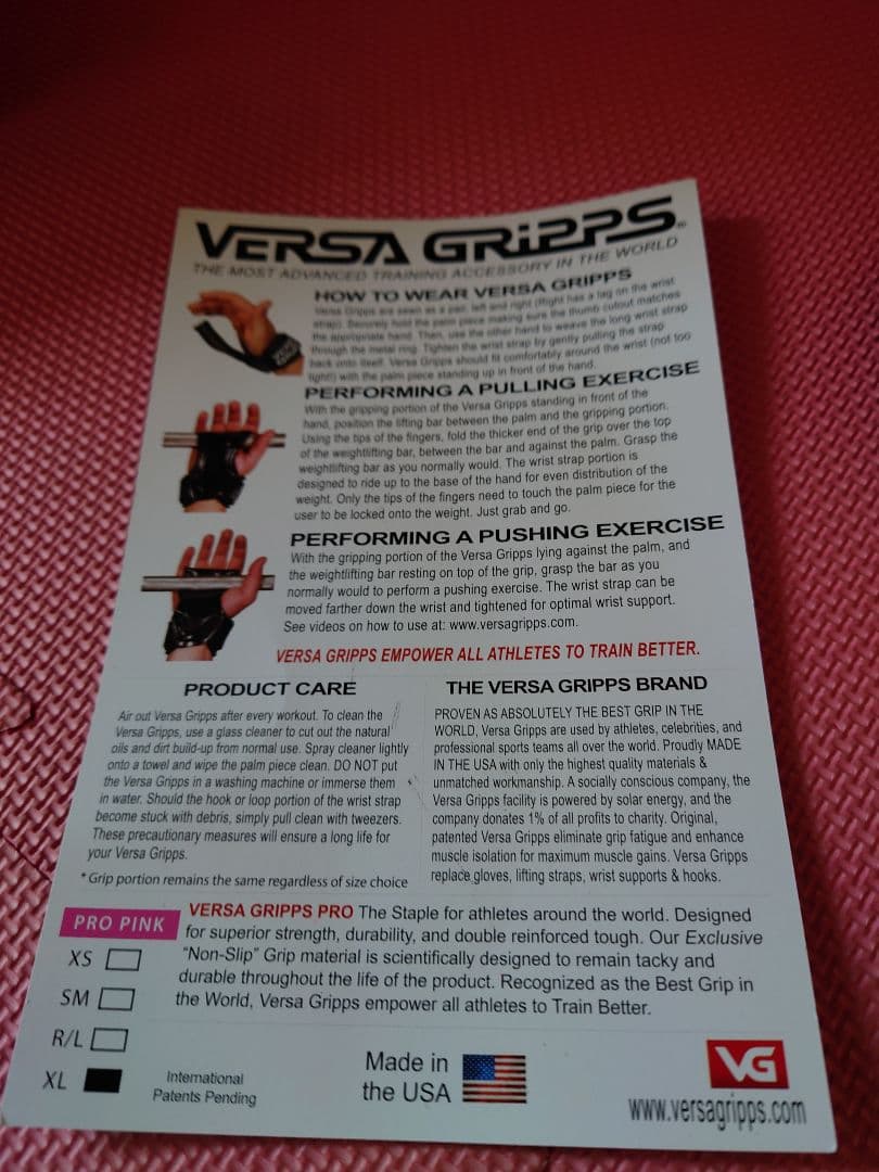 バーサグリップ プロ VERSA GRIPPS PRO ピンク　 パワーグリップ