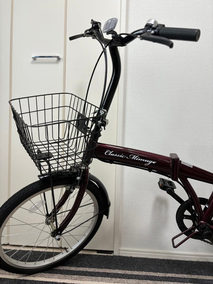 多摩市直　折り畳み自転車変速付20インチ　ワインレッド&ブラック