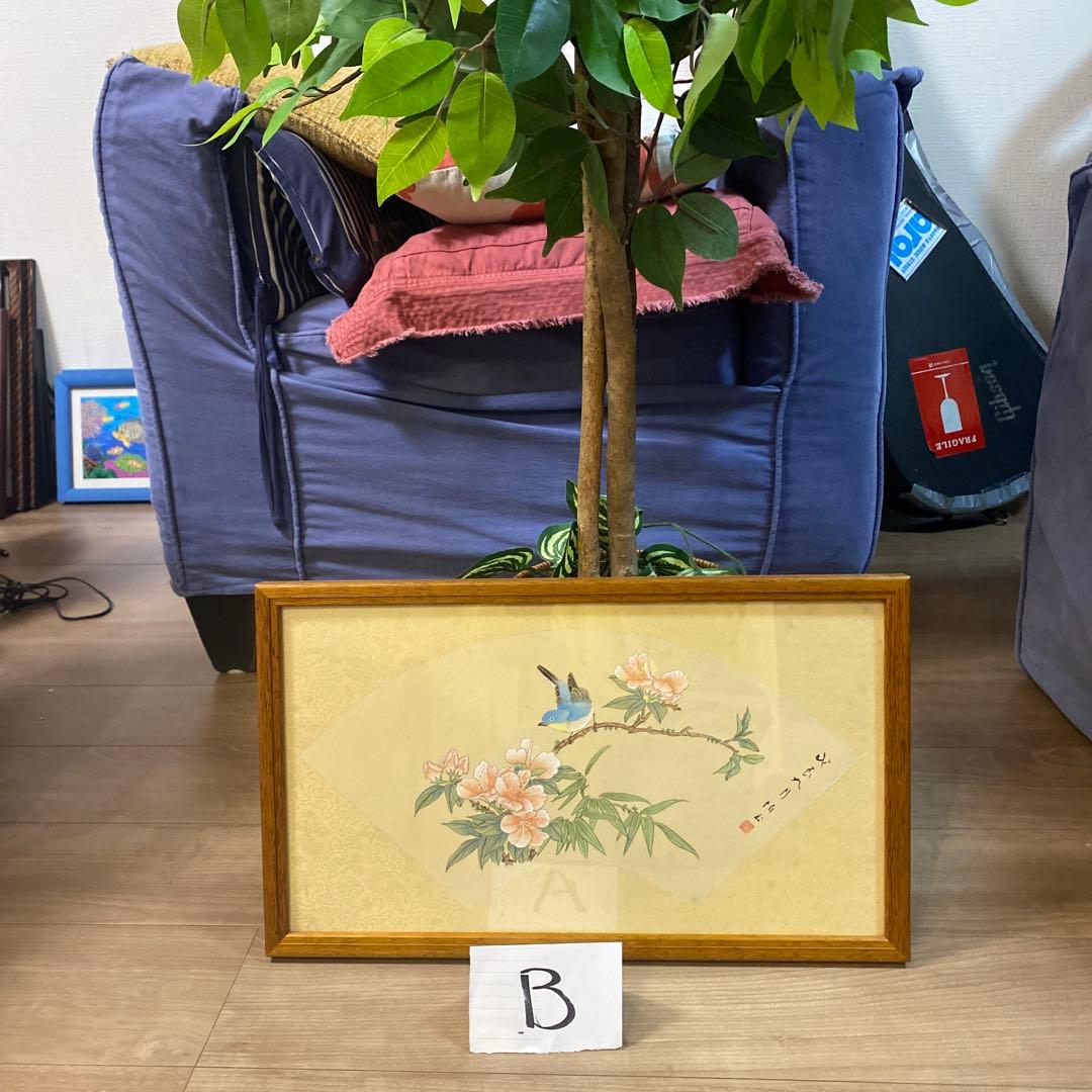 花と小鳥の日本画
