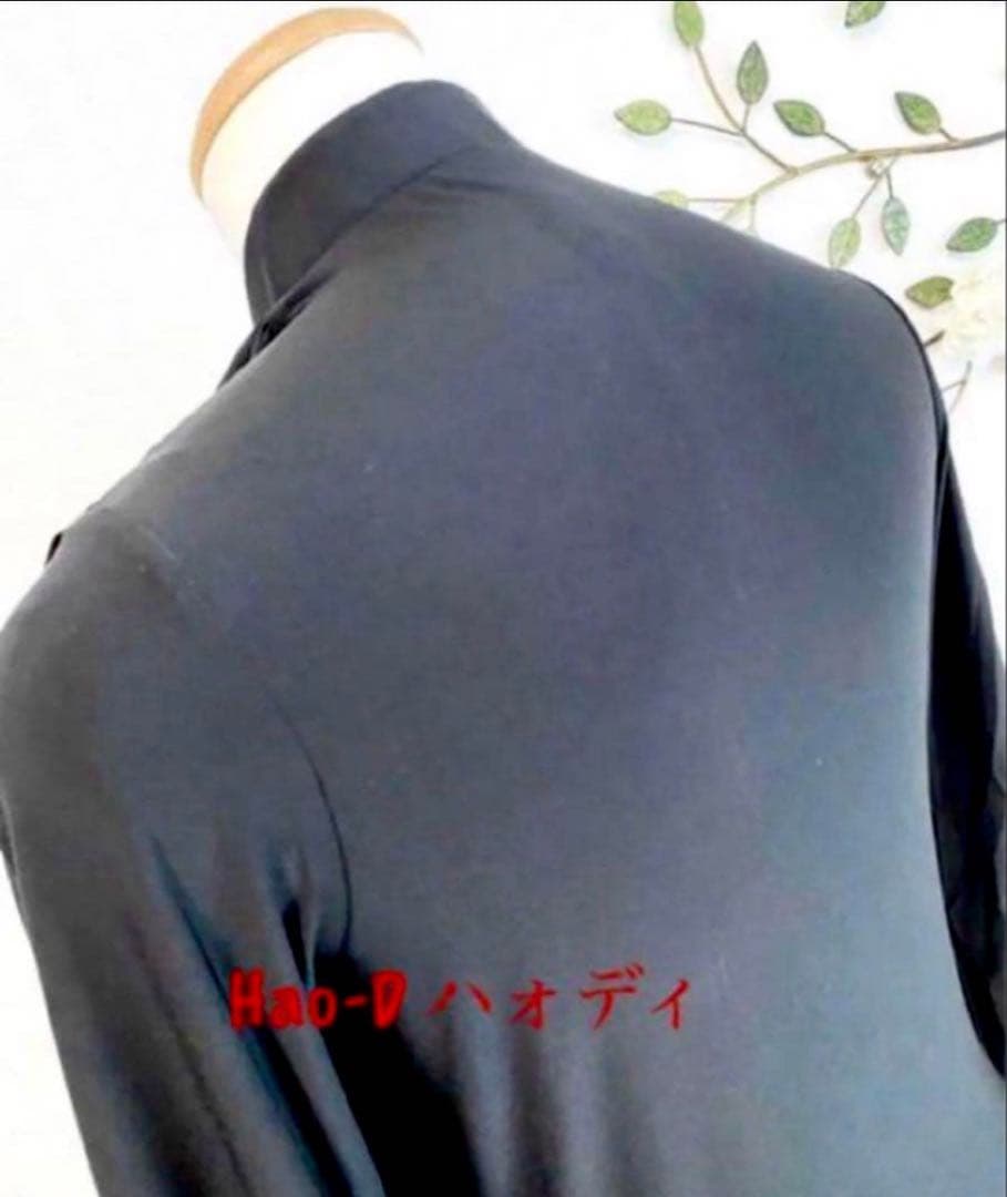 ★社交ダンス★新品★メンズシャツ★ラテン★フリル★黒M