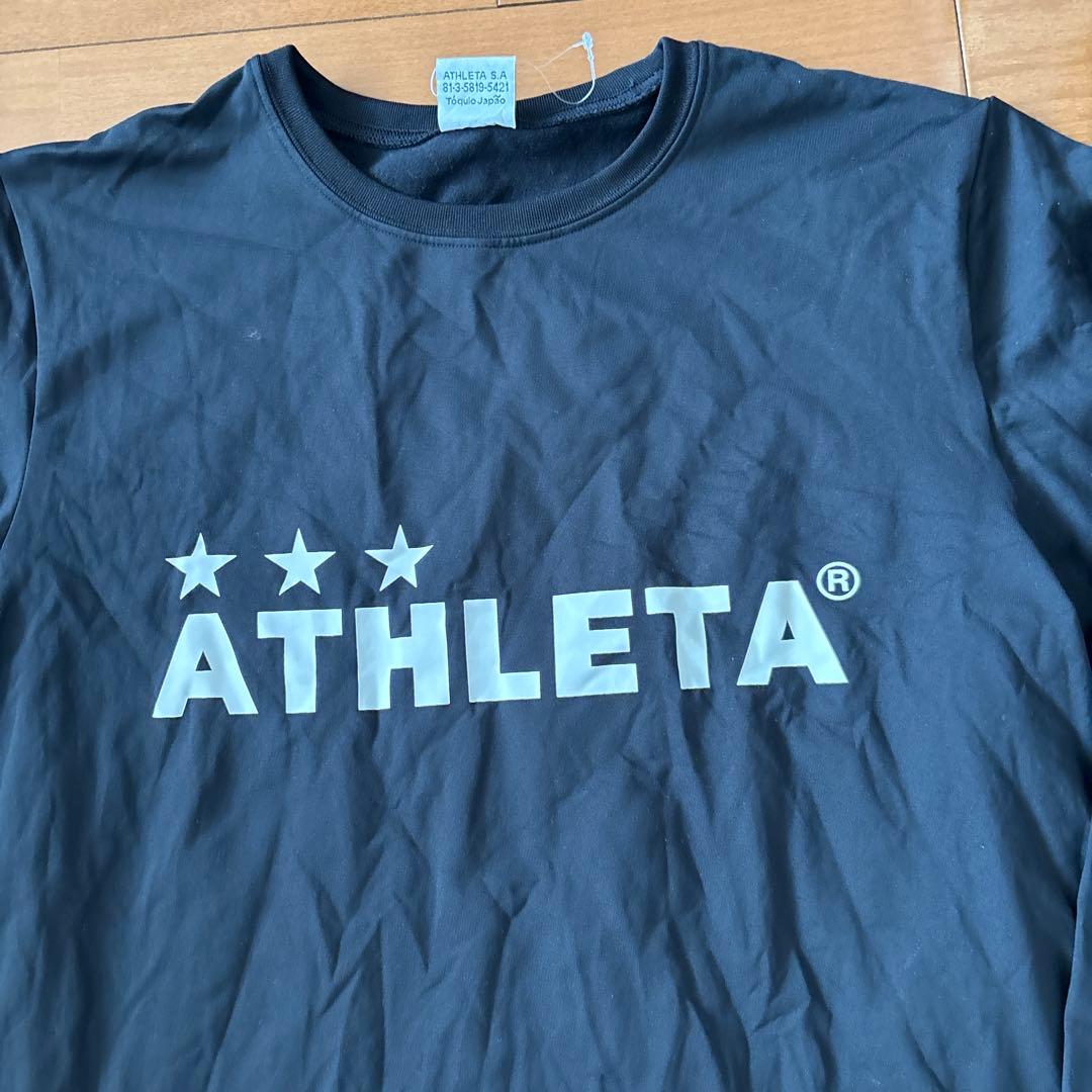 新品限定！ATHLETAフットボール長袖シャツL/アスレタサッカーフットサルロゴ