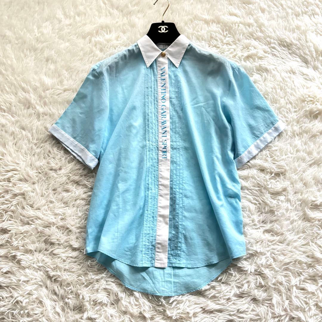 valentino garavani sport リネンブラウス 金ボタン 刺繍