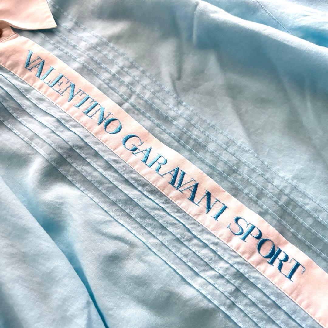 valentino garavani sport リネンブラウス 金ボタン 刺繍