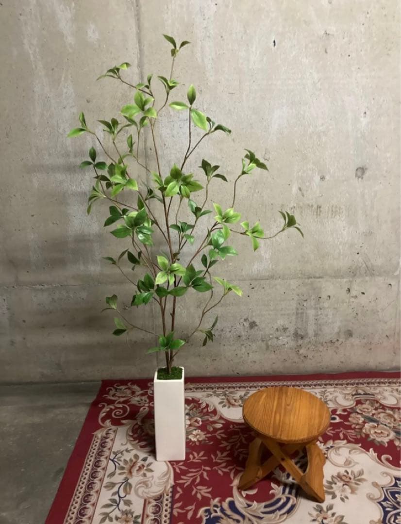 光触媒　人工観葉植物　ウォールグリーン　フェイクグリーン　クロモジリーフ花器付@