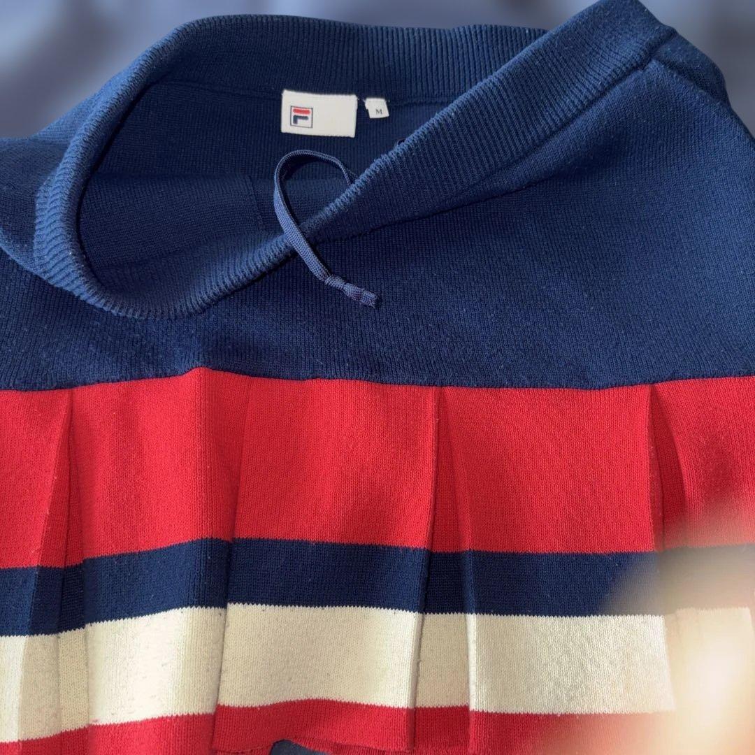 FILA ポロワンピース M ネイビー 赤